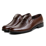 Men's plus size business Shoes Work dress leather shoes Autumn round toe anti slip footwear Fashion comfort male Loafers Zapatos