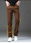 New Plus Size High End Casual Pants for Men's Straight Stretch Loose Mid High Waist Long Pants Brand Clothing Slim Jeans 28-44