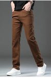New Plus Size High End Casual Pants for Men's Straight Stretch Loose Mid High Waist Long Pants Brand Clothing Slim Jeans 28-44