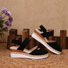 Summer Women Linen Plain 6cm Wedge Sandals Handmade Ladies Casual Comfortable womens shoes