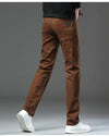 New Plus Size High End Casual Pants for Men's Straight Stretch Loose Mid High Waist Long Pants Brand Clothing Slim Jeans 28-44