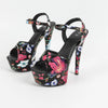 Women's Flower Platform Summer Catwalk Model High Heels Thin Heel Sexy Waterproof Table 15cm Super Sandals  LFD-8661-W5