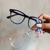 Women's Round Frame Myopia Glasses Vintage Transparent Minus Diopter Glasses Unisex Trend Blue Light Blocking Near Sight Eyewear