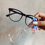 Women's Round Frame Myopia Glasses Vintage Transparent Minus Diopter Glasses Unisex Trend Blue Light Blocking Near Sight Eyewear
