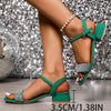 Summer Women Sandals New Elegant Square Heel Rhinestone Women Shoes Plus Big Fashion Comfortable High Heels Sandals