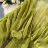 Women Blouse Sexy Deep V Neck Tops Full Puff Sleeve Tight Waist Top Shirts Slim Fit Blouses Elegant Splice Pleated Shirt