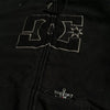 Harajuku Men Zip Hoodie Sweatshirt Black Hooded Jacket with Front Logo Pockets Trendy Hip Hop Embroidered Sweatshirt Streetwear