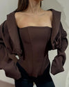 European and American women's clothing 2025 autumn new fashion short style small suit jacket irregular vest two-piece set
