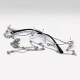 Women's Glasses Lower Half Frame No Lens Women Glasses Frame Water Drop No Lens Decoration Cute Girl Decoration Glasses Frame