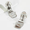 Eilyken Street Style Crystal Diamond Square Toe Womens Sandals Fashion Buckle Strap Strange Heels Summer Shoes