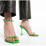 Star style Summer Transparent Women Sandals Fashion Crystal Clear heeled Female Party Prom Shoes High heels Gladiator Sandals