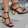 Women Sandals 2024 New Summer High Quality Peep Toe Sandals Casual Elegant Luxury High Heels Sandals Women Shoes for Women