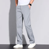 Plus Size 28-42 Men's Classic Business Jeans Straight Thin Stretch Cotton Luxury Denim Trousers Korean Spring Summer Male Pants