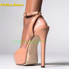 Peep Toe Platform Buckle Strap Red Sandals Pointed Toe Thin Heel Slingback Sexy Women Runway Show Shoes Spicy Girl Party Trend