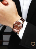 ORUSS Relogio Feminino Couple Watch Men Quartz watch for Lovers Luxury Womens wristwatch Week Display Stainless Steel Waterproof