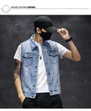 Brand New Men's Ripped Denim Vests Hip Hop Streetwear Fashion Sleeveless Cotton Jacket High Quality Man Casual Cowboy Waistcoat