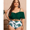 Plus Size Swimwear Women 2025 Swimsuit Tankini Black Big Large Chubby Summer Swimdress Bikini Beachwear Mujer Bathing Suit 4XL