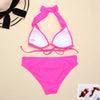Women's Swimwear 2022 Push Up Bikini Two Pieces Swimsuits Halter Bandage Bathing Suits Sexy Thong Bikini Sets Summer Beach Wear
