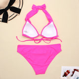Women's Swimwear 2022 Push Up Bikini Two Pieces Swimsuits Halter Bandage Bathing Suits Sexy Thong Bikini Sets Summer Beach Wear