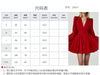 Elegant Women's Red Dresses 2024 Autumn New  Dress V-neck Sexy Short Skirts Parti Elbiseleri Kleider Damen Vestidos Para Festas