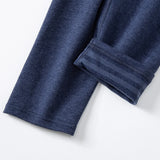 2-piece plus size men's fall/winter thermal underwear set fashion simple sleeve striped long-sleeved trousers casual pajamas set
