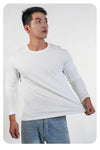 Plus Size T Shirt For Men Long Sleeve Cotton Casual Tops Black White Crew Round Neck T-shirt Man Tshirts Clothing M-3XL