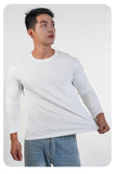 Plus Size T Shirt For Men Long Sleeve Cotton Casual Tops Black White Crew Round Neck T-shirt Man Tshirts Clothing M-3XL
