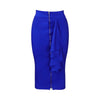 Sexy Skirts for Women Bodycon High Waisted Zipper Closure Ruffles Mid Calf Fashion Elegant African Office Work Pencil Skirts New