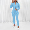 Three Piece Sets Women Pant Set Strapless Y2k Tops Full Sleeve Blazer Turn Down Collar Coats Long Pants High Waist Matching Sets