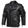 PLUS Size Leather Coats Male Luxury Brand Winter Mens Fashion Motorcycle PU Leather Jacket Cool Zipper Pockets Leather Jacket