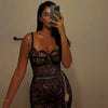 Women's Clothing 2025 New Lace Camisole Fashionable Temperament Dress Long Skirt Off Shoulder Slim Fit Dress Summer Dress Dress