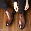 Retro Men Ankle Boots Luxury High-top Men Leather Shoes High Quality Non-Slip Motorcycle Boots Fashion Zipper Men Boots Big Size