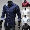 Mens Casual Shirts 2025 Single Breasted Men Slim Fit Dress Long Sleeve Shirts Soild Male Social Shirts Designer Chemise Homme