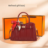 Fancy Red Middle-Aged Mother Bag Accessible Luxury Handbag 2025 Autumn Easiest for Match Fashion Wedding Bag Large-Capacity Crossbody Bag