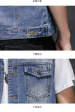 Brand New Men's Ripped Denim Vests Hip Hop Streetwear Fashion Sleeveless Cotton Jacket High Quality Man Casual Cowboy Waistcoat