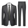 Men's Suits 2pcs Mens Business Suit Notch Lapel Blazer Formal Wedding Groom Pants Smart Casual Groom Tuxedos (Blazer+Pants)