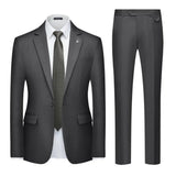 Men's Suits 2pcs Mens Business Suit Notch Lapel Blazer Formal Wedding Groom Pants Smart Casual Groom Tuxedos (Blazer+Pants)