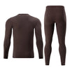 2-piece plus size men's fall/winter thermal underwear set fashion simple sleeve striped long-sleeved trousers casual pajamas set
