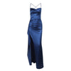 Women's Party Long Dresses Party Sexy Slim Fit Slit Satin Suspender Evening Dress Maxi Dress Sexy Female  Robe Vestidos
