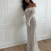 Women's Dresses New Sexy One-word Shoulder Lace Temperament Tube Top Long Dress Slim Fishtail Dress for Women