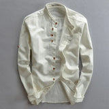 Plus Size 6XL 7XL Men's Casual Cotton Linen Shirt Formal Retro Long Sleeve Soft Loose Shirts Male Oversized Clothing Shirts Tops