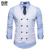 2025 Men's Formal Dress Vest Top Double Breasted Casual Tank Tops Solid Slim V-Neck Club Party Suits Vest Formal Waistcoat Men