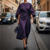 2025 Women's Clothing Fashion Black Dress Temperament Elegant Casual Waist-closing Maxi Bat Sleeve Dresses For Women Robe Femel
