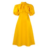 Elegant Party Dresses for Woman 2024 Luxury Bow Collar Short Sleeve High Waisted A Line Pleated Ankle Length Birthday Party Robe
