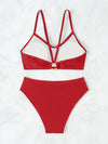 Sexy Woman Swimsuits 2025 Summer Swimwear Women's Bikinis for Female Two Pieces Beach Wear Solid Color Bikinis Set Bathing Suit