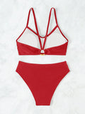 Sexy Woman Swimsuits 2025 Summer Swimwear Women's Bikinis for Female Two Pieces Beach Wear Solid Color Bikinis Set Bathing Suit