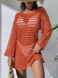 Women's Plus Size Swim Cover Up – Long Sleeve Beach Tunic Dress for Sun Protection, Swimwear Bikini Wrap, Ladies Sports Swimwear