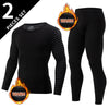 2-piece plus size men's fall/winter thermal underwear set fashion simple sleeve striped long-sleeved trousers casual pajamas set