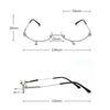 Women's Glasses Lower Half Frame No Lens Women Glasses Frame Water Drop No Lens Decoration Cute Girl Decoration Glasses Frame