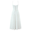 Women Dress 2025 New Fashion Summer Vintage White Lace-Panelled Cotton Dresses for Women Elegance Chic Ladies Midi Dress